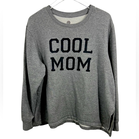 positive tee’s Sweaters - Positive Tee’s long sleeve gray sweater print “COOL MOM” size 2X